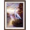 Image 4 : MP Elliott Fantastic Marsh Egret Realism Colorful Impressionstic Painting Original
