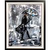 Image 4 : Janier Man with Umbrella City Scene Textured Contemporary Thick Texture