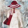 Image 3 : Beach Day Girl with Red Hat Signed Original Painting Janier Canvas