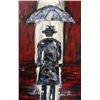 Image 3 : Modern Contemporary Abstract Original Umbrella Red & Black Bold Textured Janier