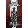 Image 4 : Modern Contemporary Abstract Original Umbrella Red & Black Bold Textured Janier