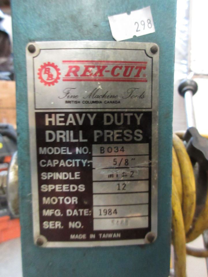 Rex-Cut heavy duty drill press