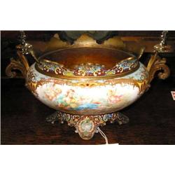 An antique French Sevres porcelain jardiniere...