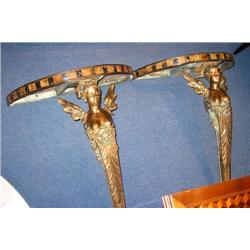 A pair of good antique French bronze console...