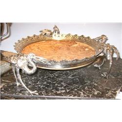 An antique French gilt bronze and onyx figura...