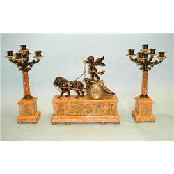 A fine antique French Empire style bronze and...