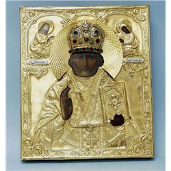 An antique Russian icon. Handpainted with por...