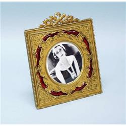 A French gilt bronze and enamel easel picture...