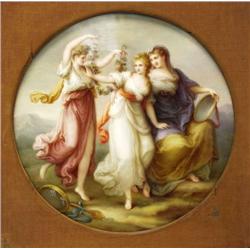 A rare 19th century Meissen porcelain plaque...