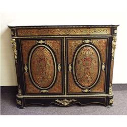A fine antique French "Boulle" cabinet. The r...