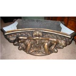 An unusual antique French metal jardiniere. T...