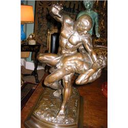 19th century Italian school. "Wrestlers". A f...