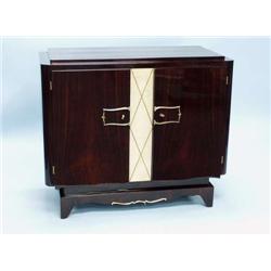 ART DECO - A French macassar wood cabinet of...