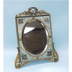 An antique French champleve decorated easel f...