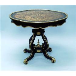 An unusual antique French "Boulle" design ped...