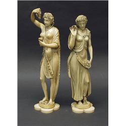 A magnificent pair of Viennese ivory carvings...