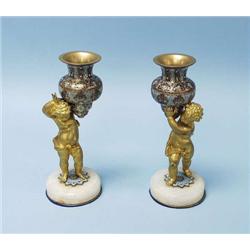 A pair of very fine antique French gilt bronz...