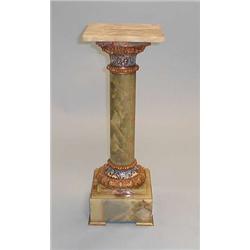 An antique French champleve and gilt bronze m...
