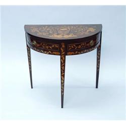 A fine antique Dutch marquetry inlaid mahogan...