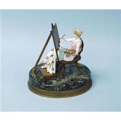 A fine antique French Samson bronze and porce...