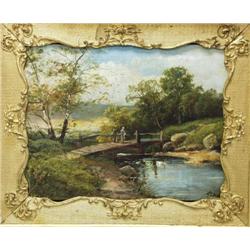 E. HORTON - 19th century English school. "Riv...