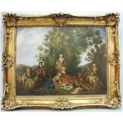 19th century French school. "Picnic in the wo...