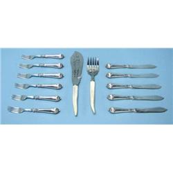 MAPPIN & WEBB - A 13 piece silver plated fish...