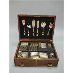 An antique French 138 piece sterling silver f...