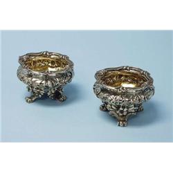 A pair of fine antique English sterling silve...