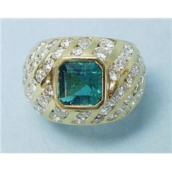 A Russian 14 Kt. yellow gold and diamond set...