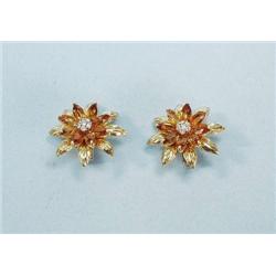 A pair of unusual 18 kt. yellow gold, citrine...