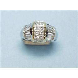 An 18 kt. white gold and diamond cocktail rin...