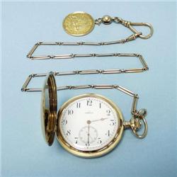 A gentleman's 14 kt. yellow gold "OMEGA" pock...