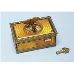 A fine antique German enamelled & gilt music...