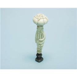 An unusual antique French ivory and silver se...