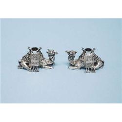 A fine pair of Dutch sterling silver candle s...