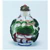 Image 1 : A Chinese Peking glass flask shaped snuff bot...