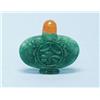 Image 1 : An unusual Chinese green jade oviform snuff b...