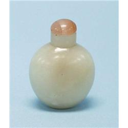 An antique Chinese mutton fat snuff bottle wi...