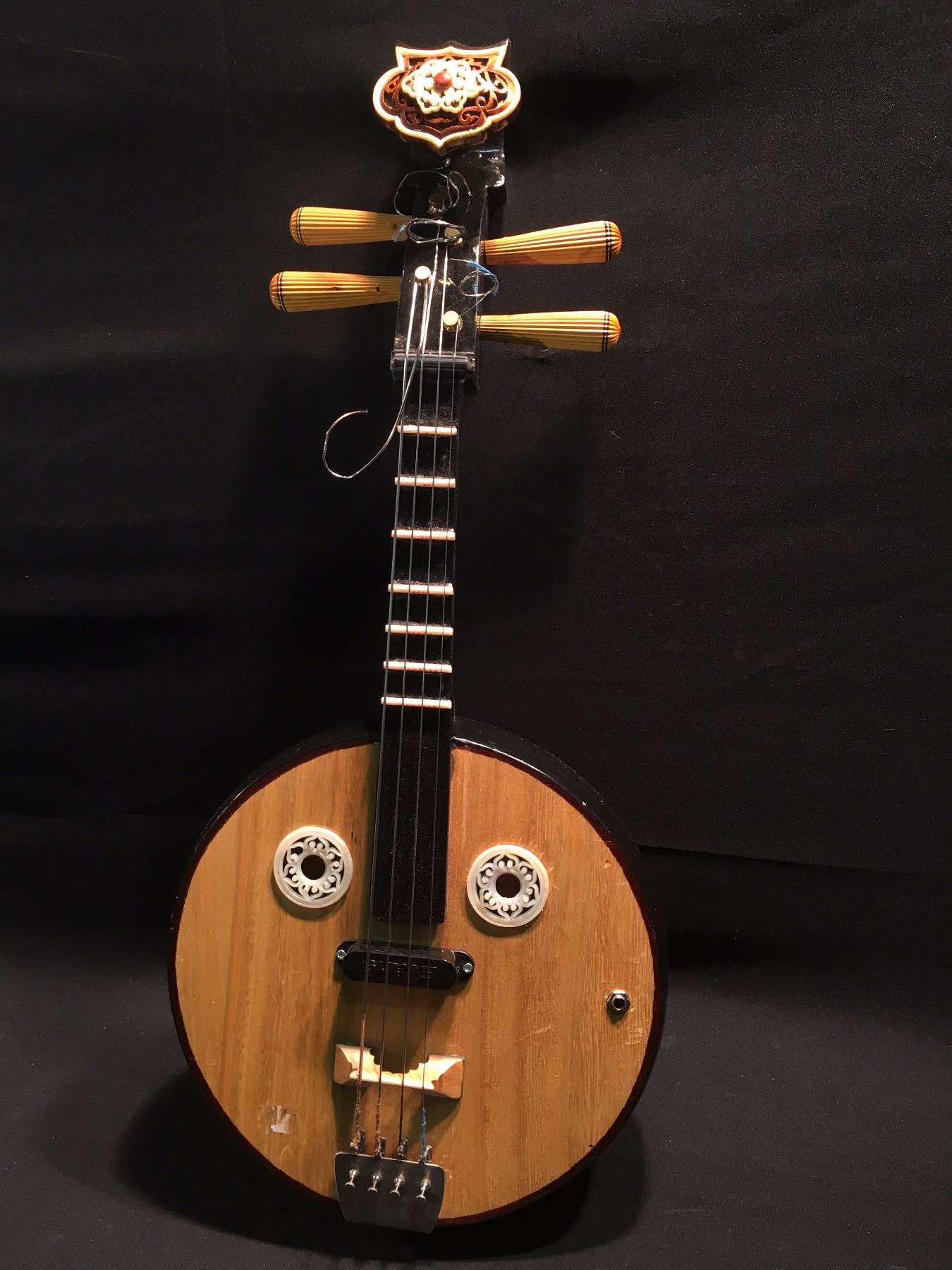 Modern Ruan HSINGHAI 4 STRING ELECTRIC CHINESE RUAN, WITH HAND CARVED HEAD STOCK ...