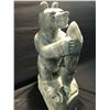Image 2 : STONE CARVING FEATURING A GRIZZLY BEAR WITH A SALMON.  ARTIST UNKNOWN.