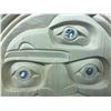 Image 2 : BIRD MOON MASK WITH ABALONE INLAYS BY  KWAKWAKA'WAKW ARTIST JACKSNON ROBERTSON FROM KINCOME INLET