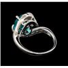 Image 3 : 3.09 ctw Apatite and Diamond Ring - 14KT White Gold