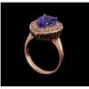 Image 4 : 3.45 ctw Tanzanite and Diamond Ring - 14KT Rose Gold