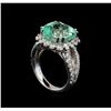 Image 4 : 9.35 ctw Emerald and Diamond Ring - 14KT White Gold