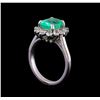 Image 4 : 2.30 ctw Emerald and Diamond Ring - 14KT White Gold