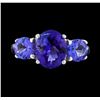 Image 2 : 4.51 ctw Tanzanite Ring - Platinum