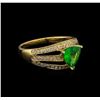 Image 1 : 1.17 ctw Tsavorite and Diamond Ring - 14KT Yellow Gold