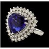 Image 1 : 10.67 ctw Tanzanite and Diamond Ring - 14KT White Gold