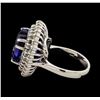 Image 3 : 10.67 ctw Tanzanite and Diamond Ring - 14KT White Gold